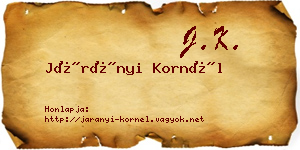 Járányi Kornél névjegykártya