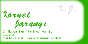 kornel jaranyi business card