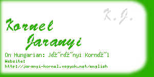 kornel jaranyi business card